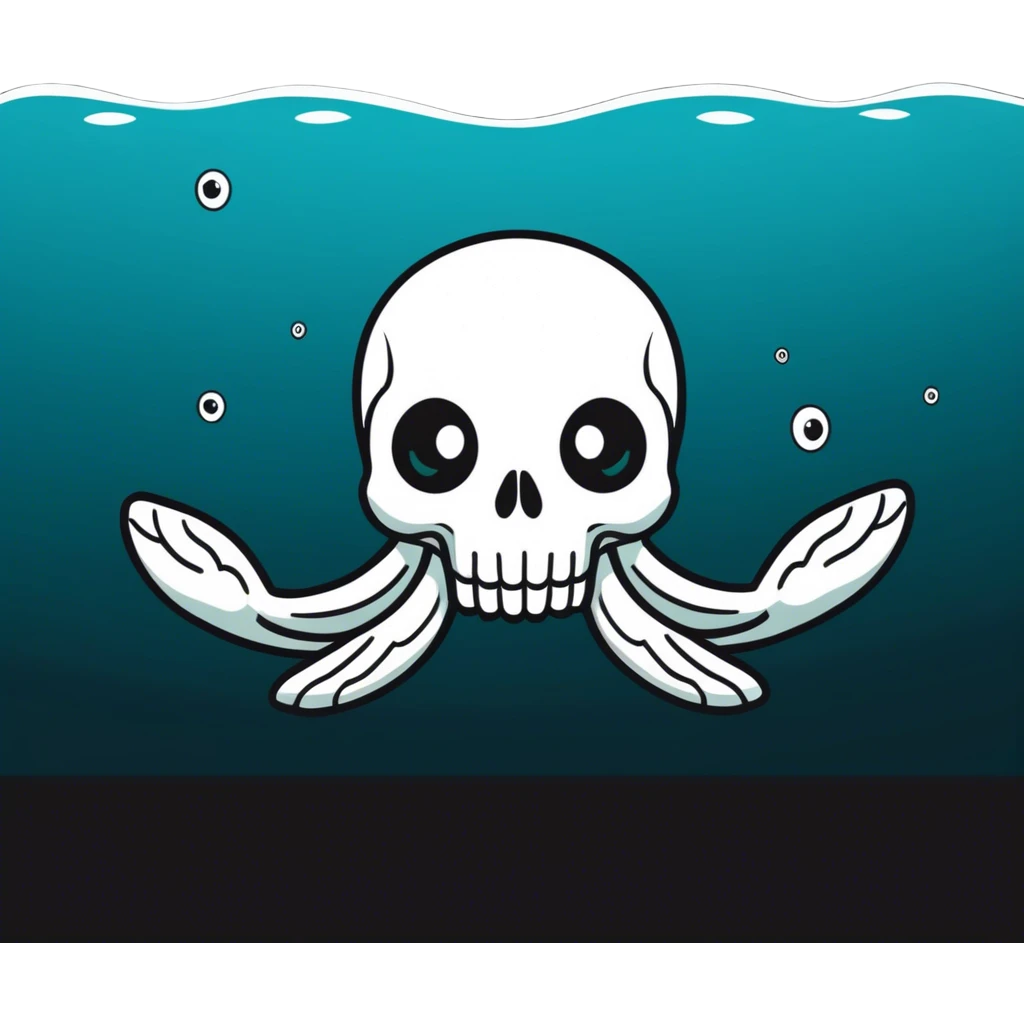The skull is swimming emoji