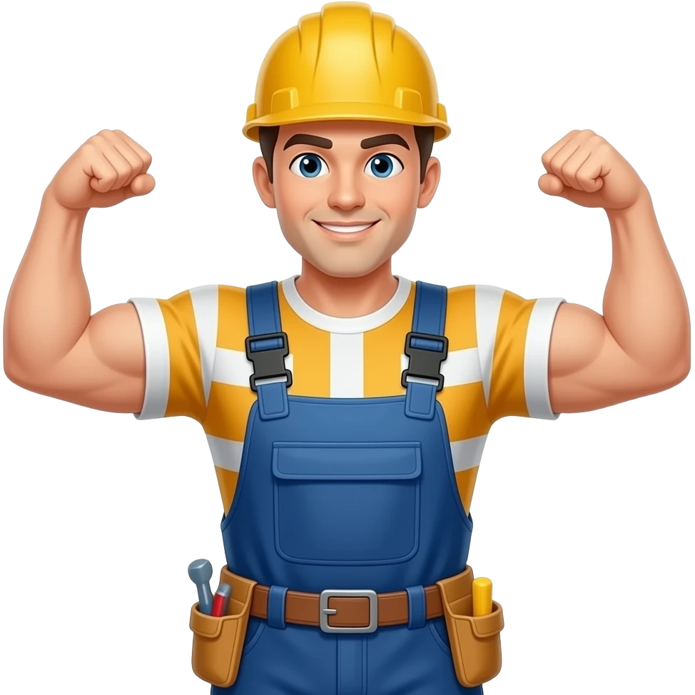 strong construction worker flexing emoji