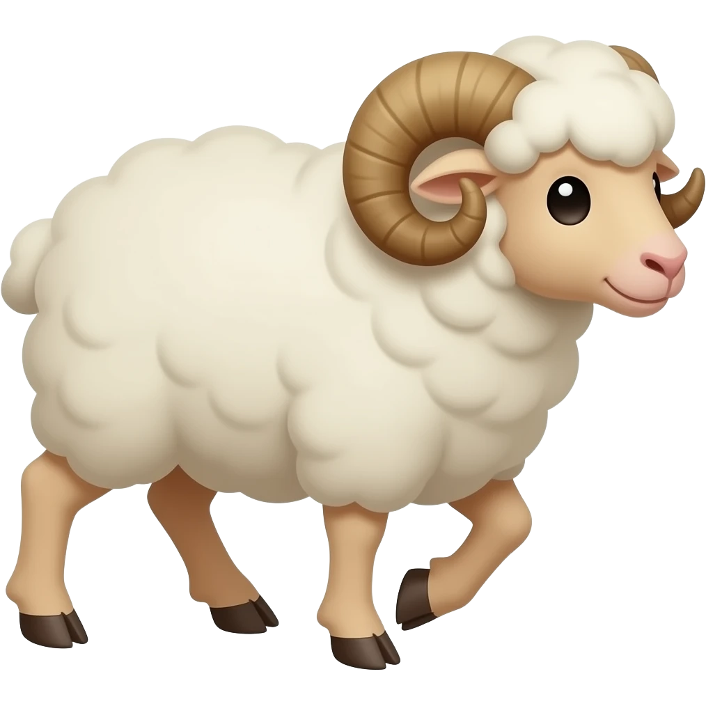 Cartoon ram sheep walk emoji
