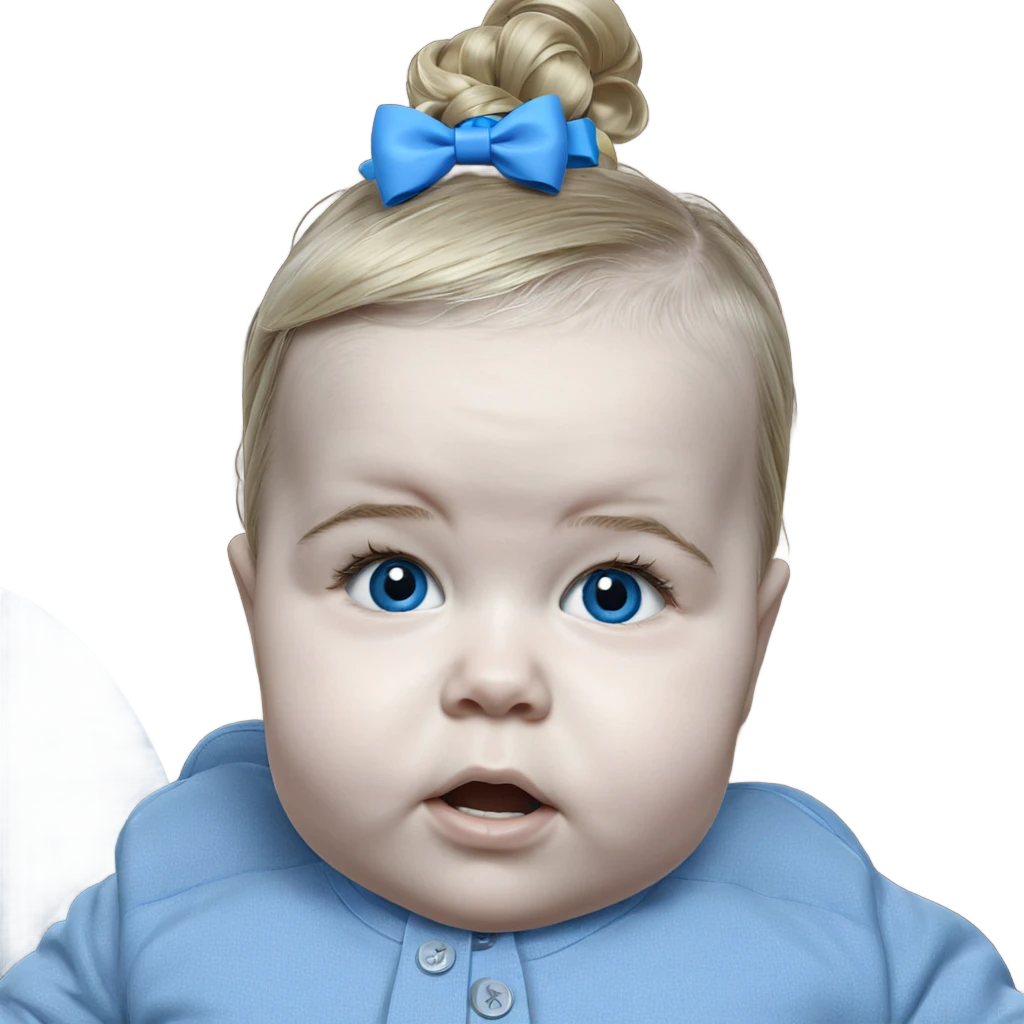 blonde girl with blue bow emoji