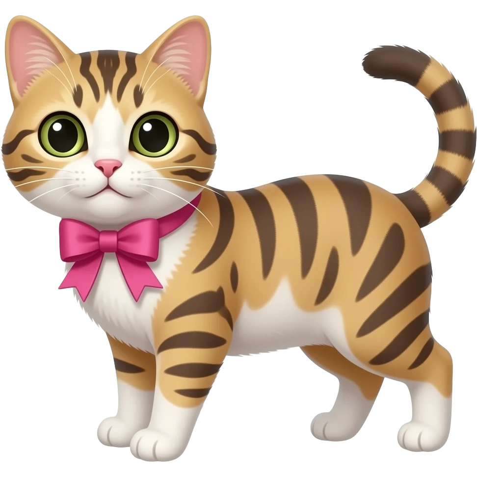 cat with pink ribbon emoji