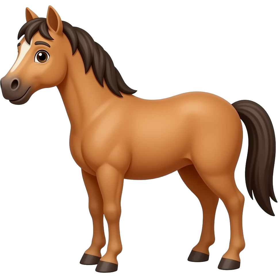 The animated cartoon horse shows its body emoji