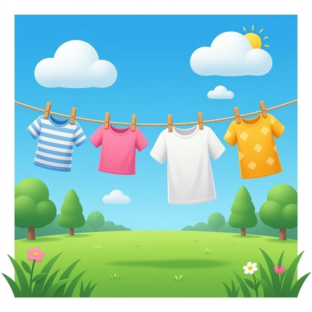 washing line with clothes hanging emoji