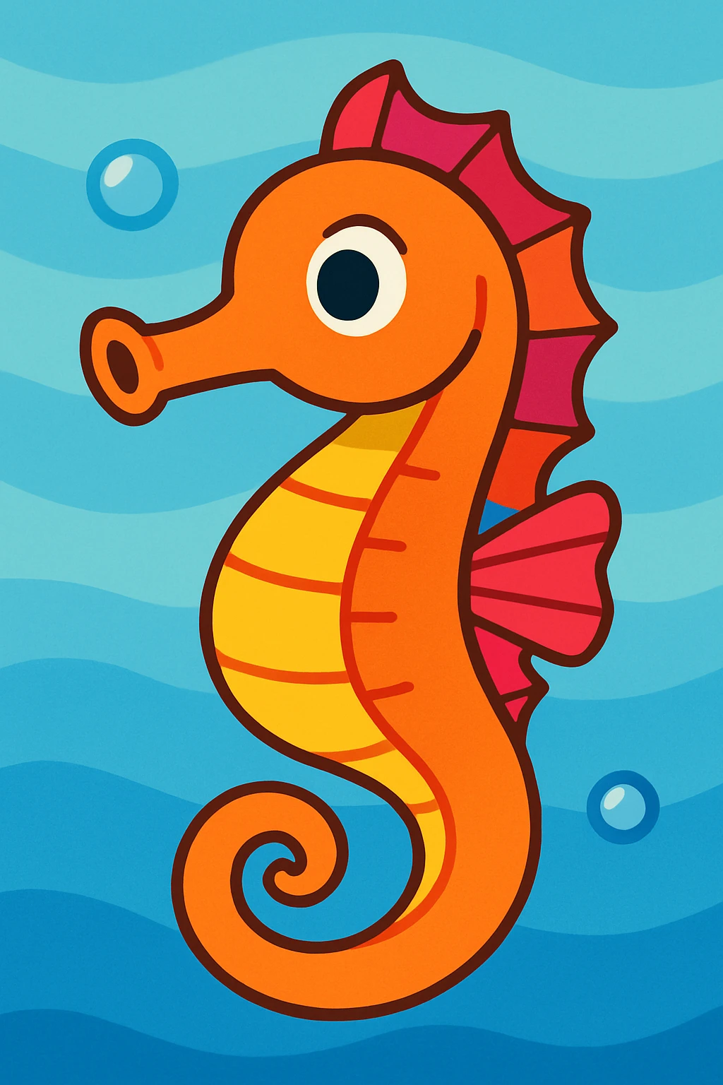 seahorse, vibrant cartoon style, bold colors, playful expression, simple background emoji