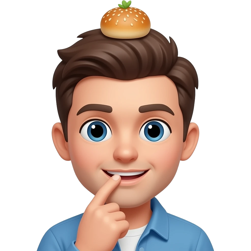 😏 mordiéndose el dedo y un moñito en su cabeza emoji