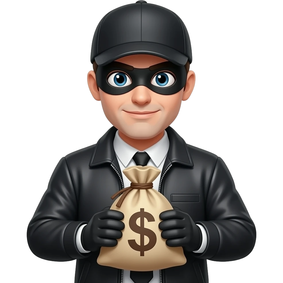 robber holding money bag emoji
