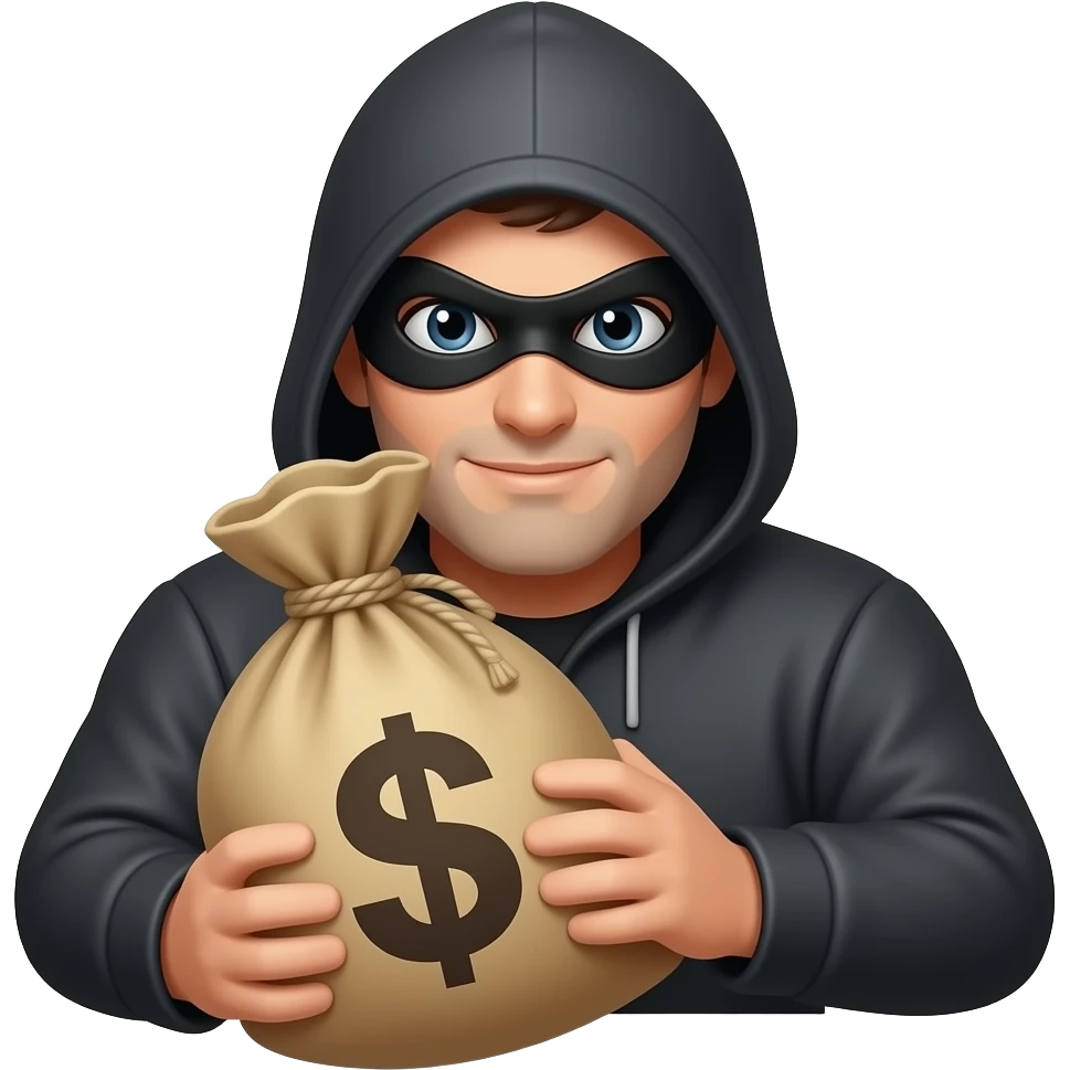 Ladrão com saco de dinheiro emoji