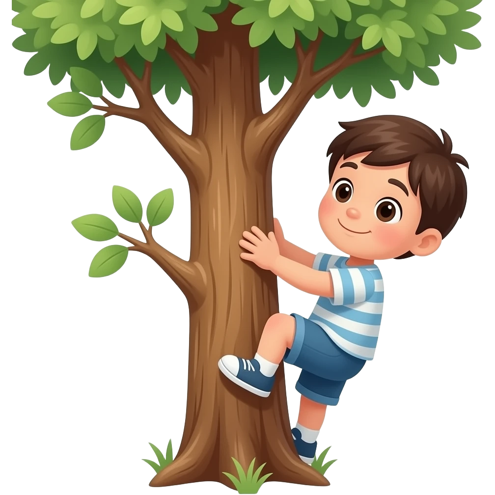 child climbing tree emoji