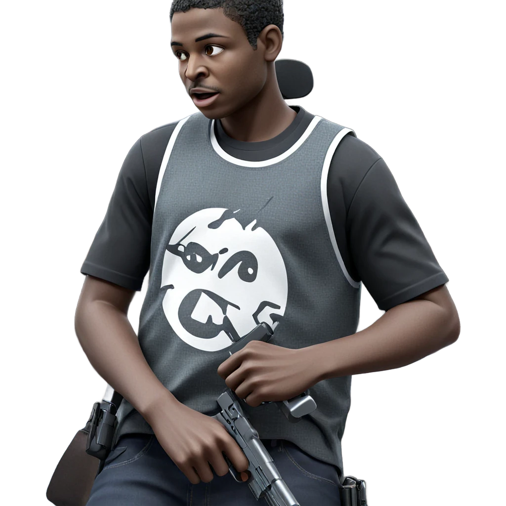 dark-skinned boy with gun emoji