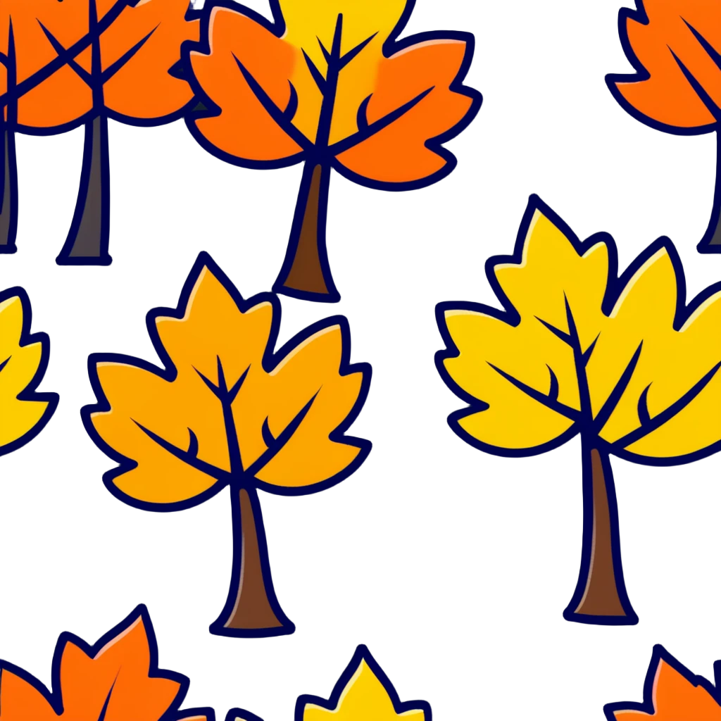 tree in the fall with colorful autumn leaves emoji