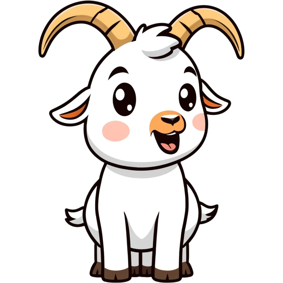 A goat crying unhappy  emoji