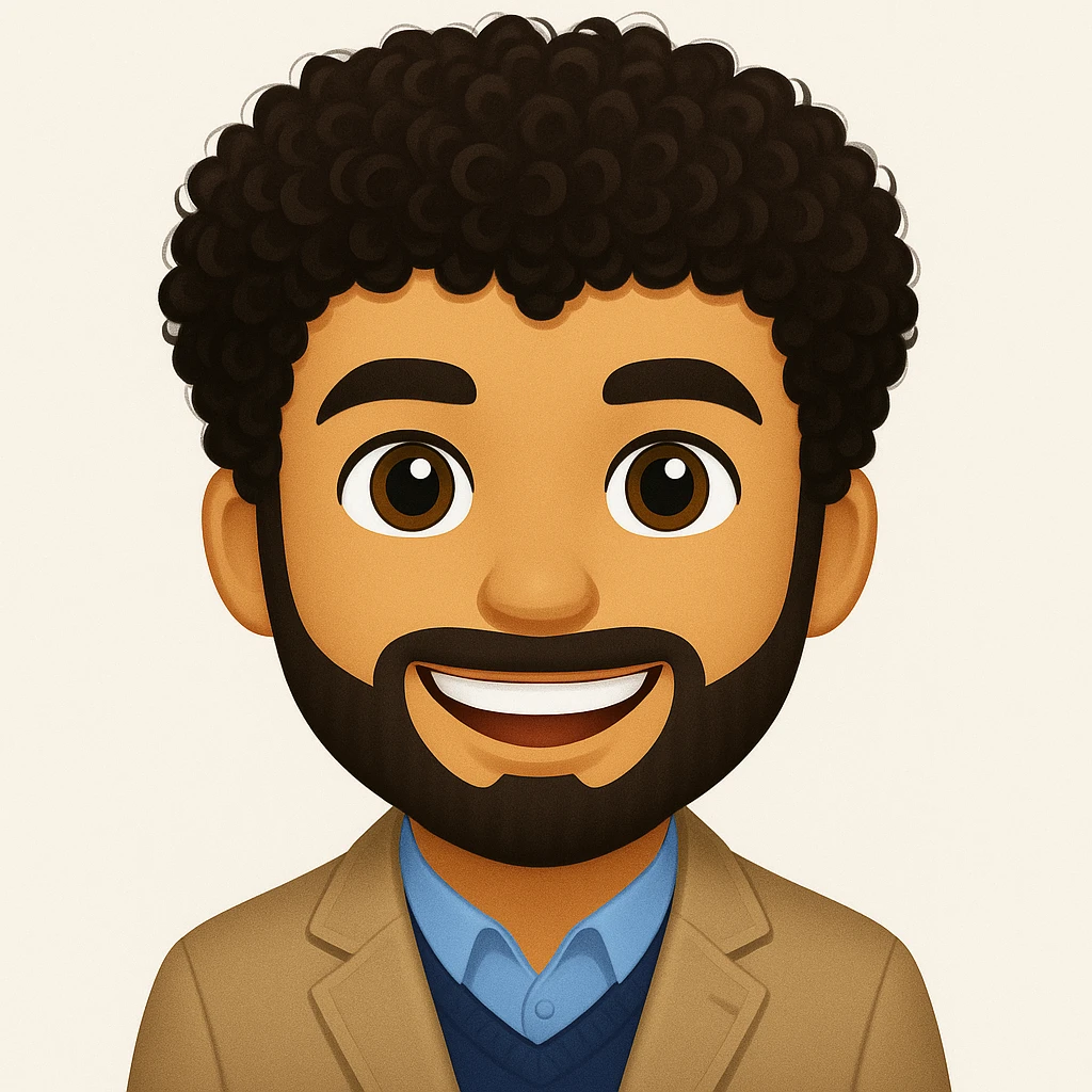turn the second man in emoji style of the 1st image, match the facial features and match dressing style of the 2nd image emoji