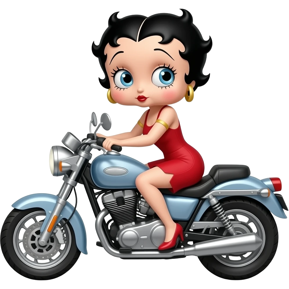 Betty boop on motorcycle emoji