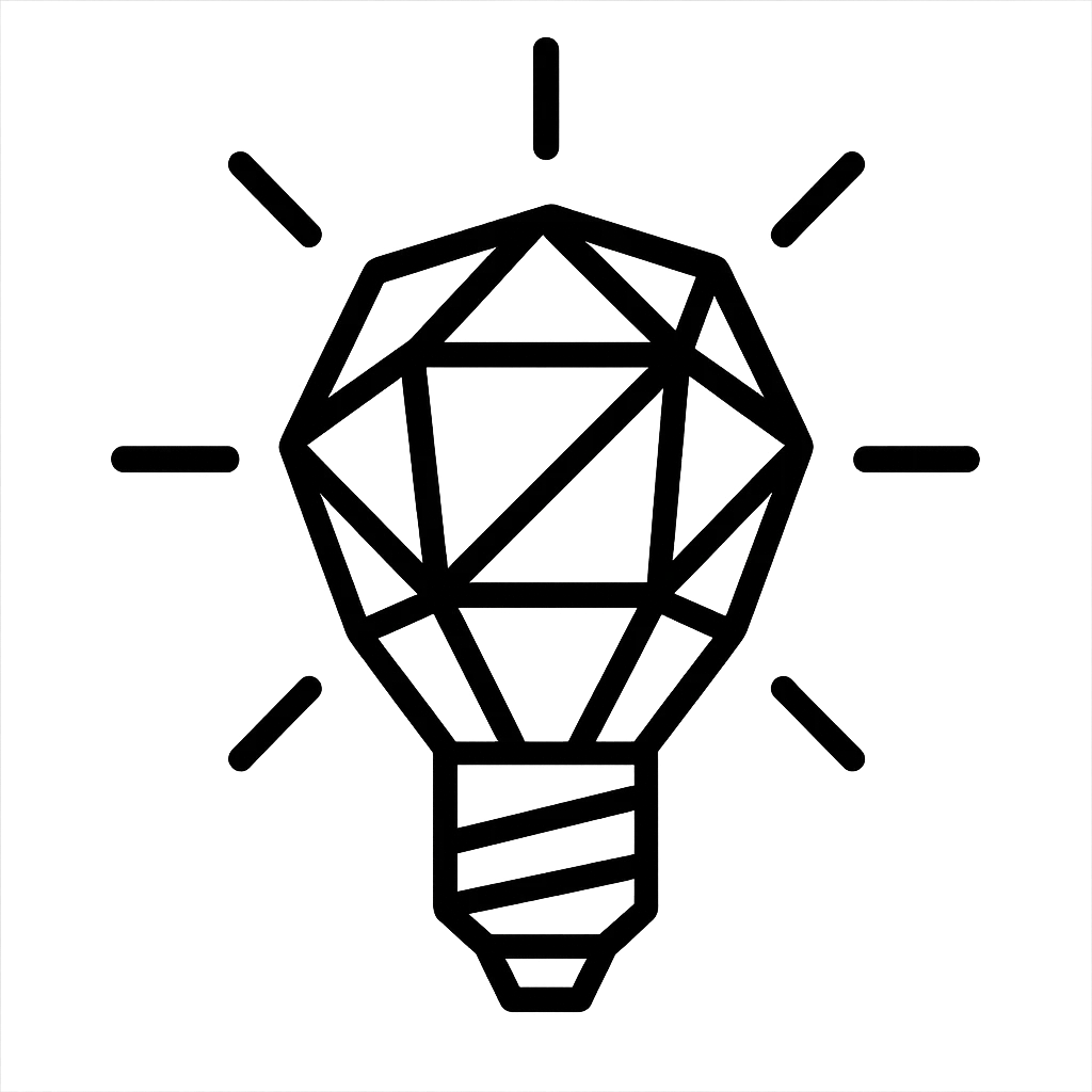 A geometric light bulb icon representing an idea emoji