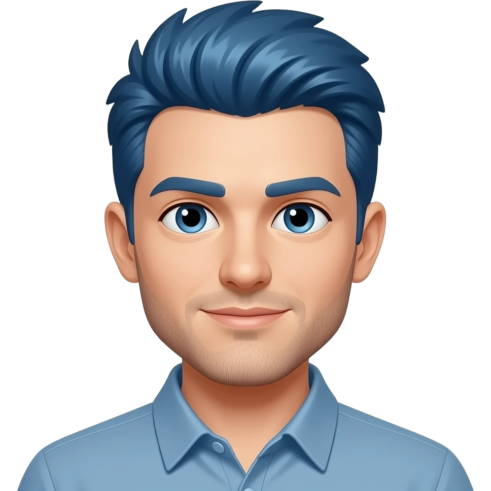 Hombre con pelo azul emoji