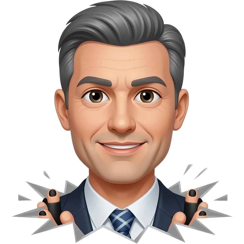 Gray man with black toenails ripping throw shoes emoji