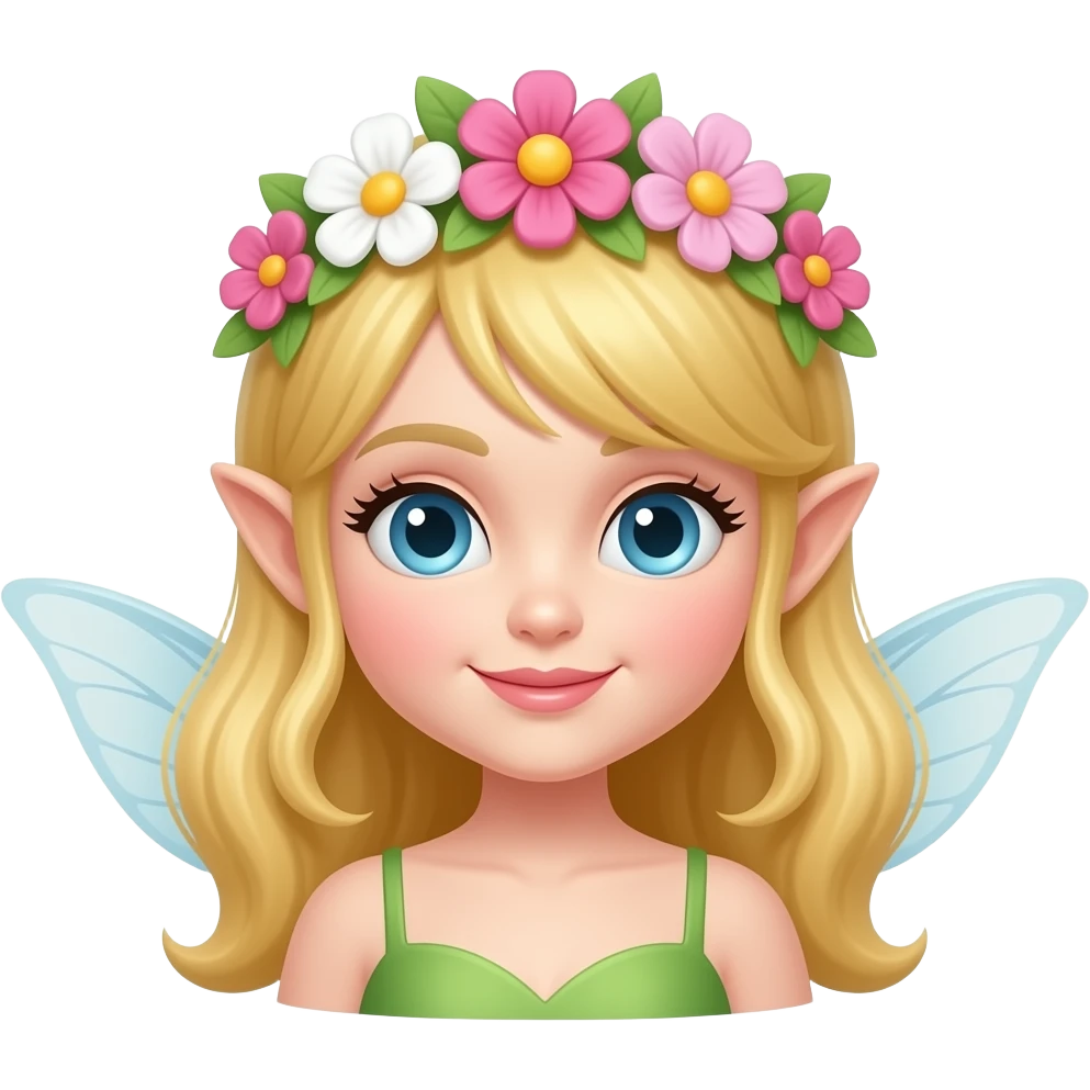 fairy with flower heair emoji