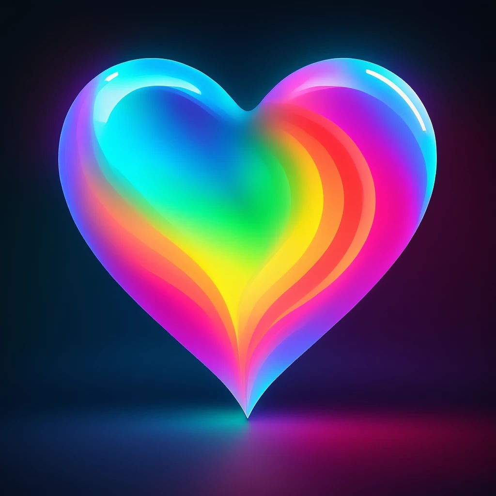 heart with a rainbow hologram emoji