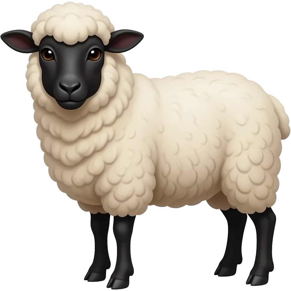 Valaise blacknose sheep facing the camera emoji no background emoji