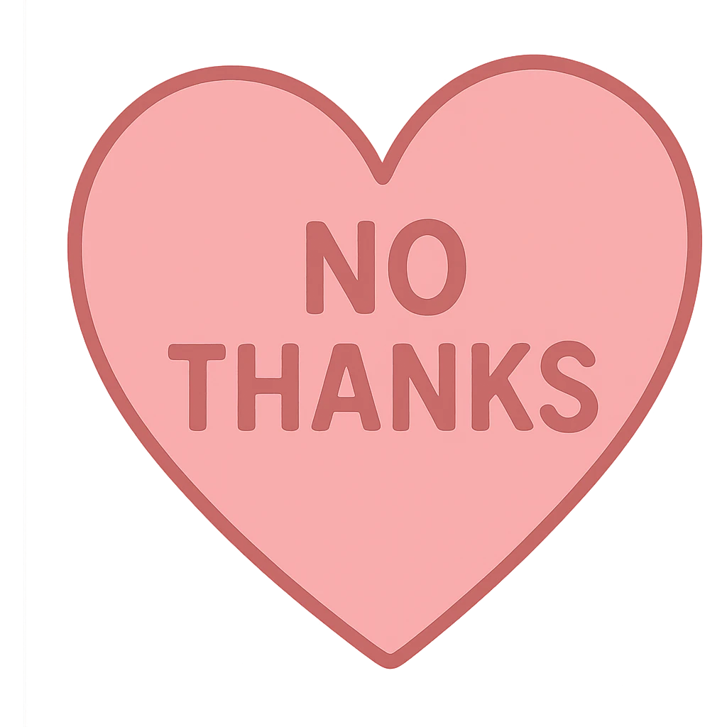 pink No thanks heart, remove background emoji