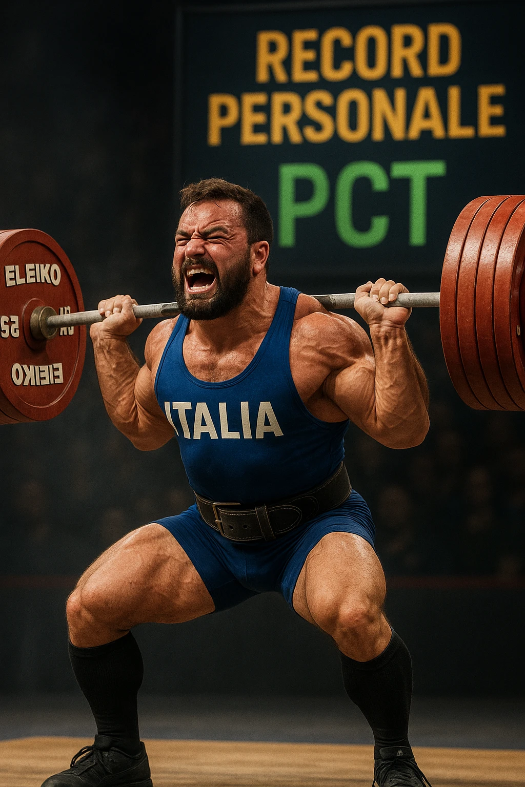 Powerlifter in gara che fa record grazie alla sua "PCT" in italiano emoji