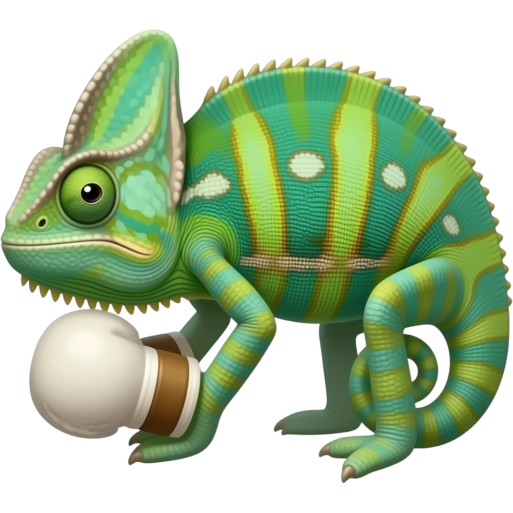 Boxing chameleon cartoon emoji