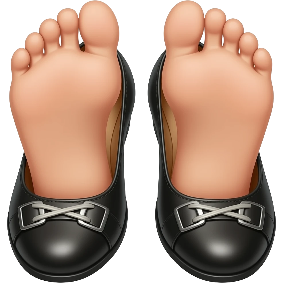 Woman feet poking through shoes emoji