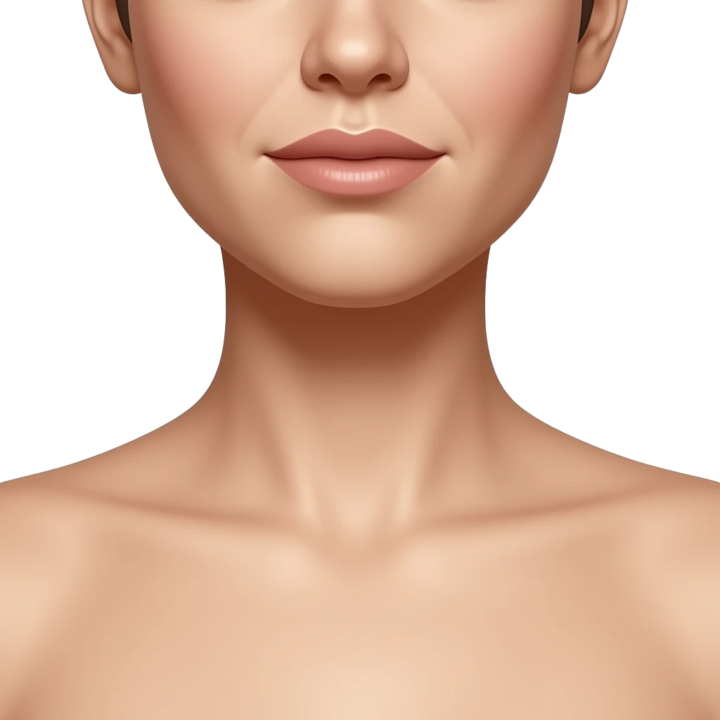 Close-up of a woman’s neck and collarbone area, smooth light skin with natural texture, subtle shadows emphasizing the clavicle and neck contours, soft diffused studio lighting emoji