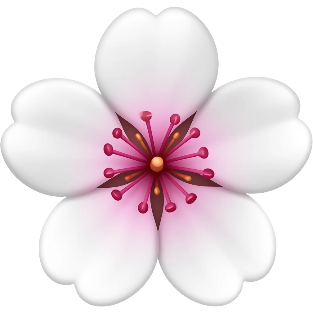 🌸 please make this flower have white petals and pink center emoji