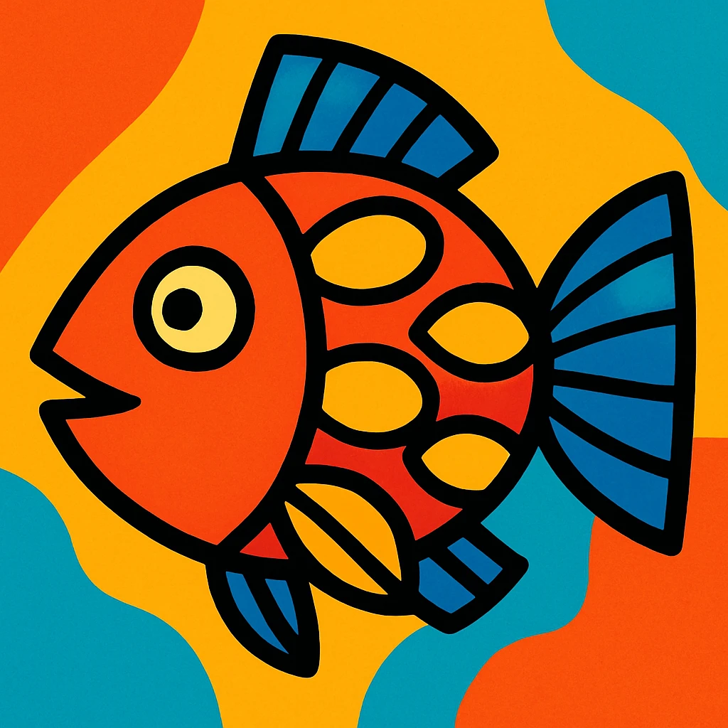 fish, vibrant cartoon style emoji