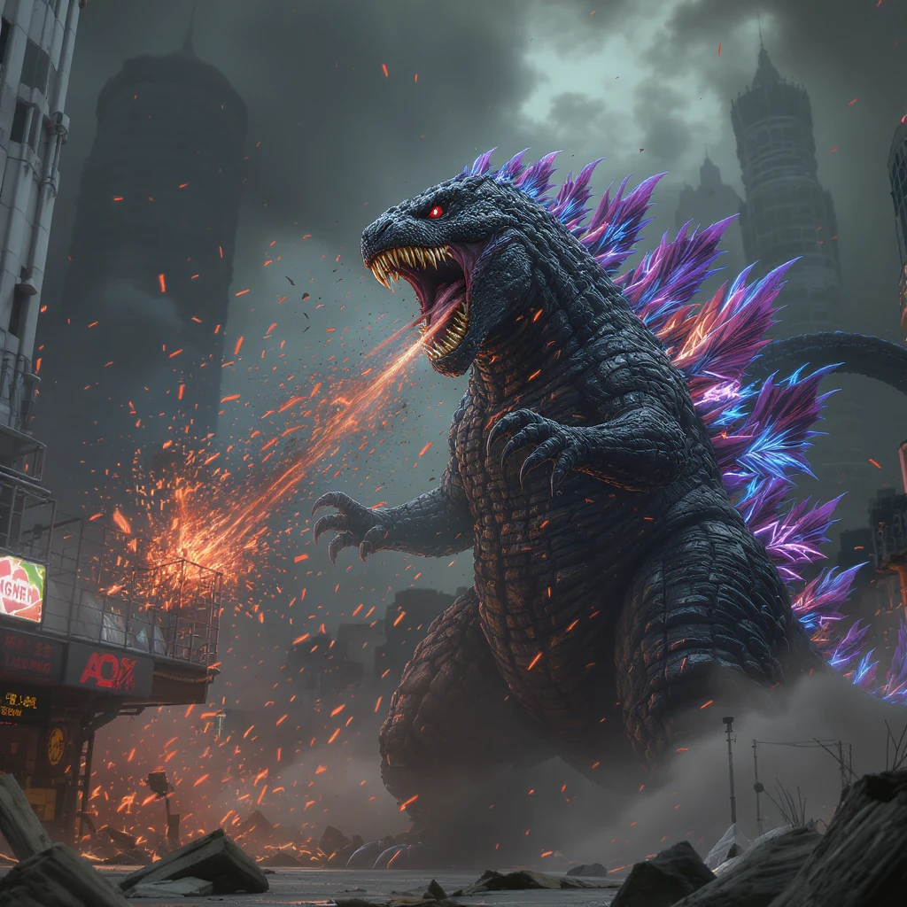godzilla attacking ny emoji