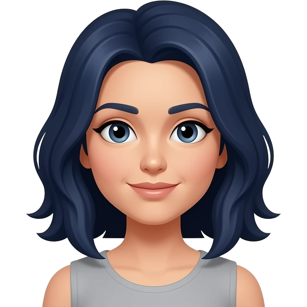 cabello azul oscuro mujer emoji