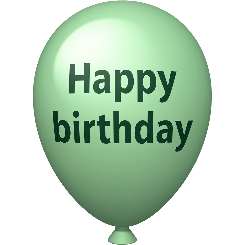 SAGE GREEN HAPPY BIRTHDAY BALLOON emoji
