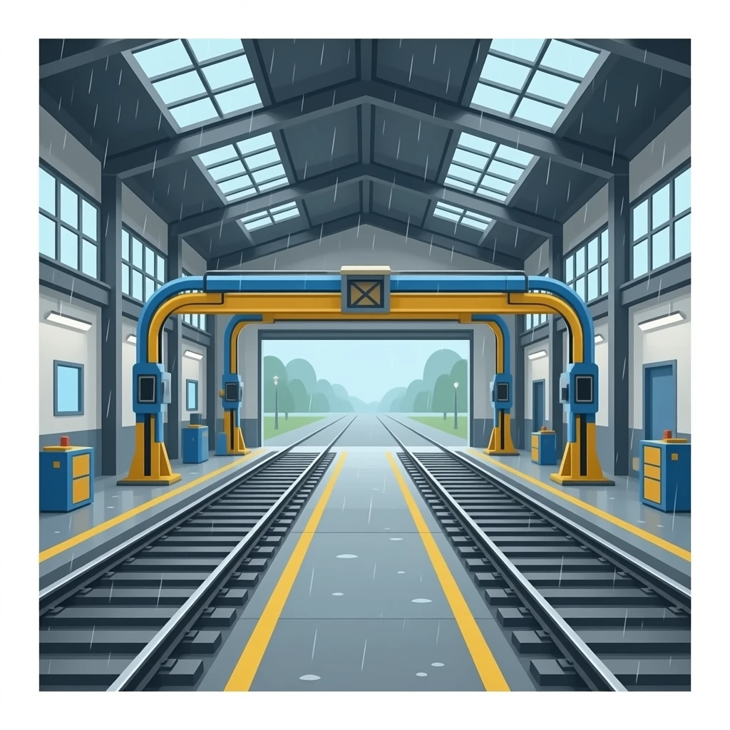 inside a train maintence depot, no trains emoji