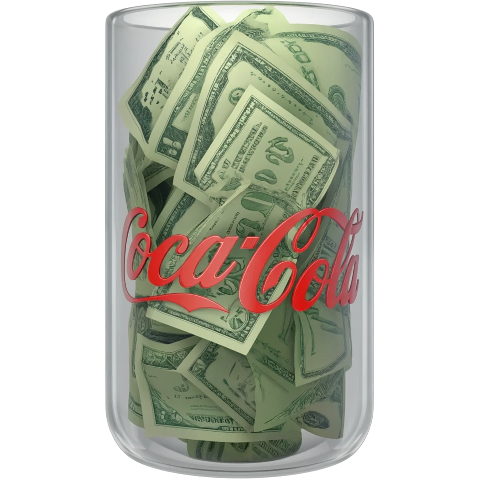 coca-cola can stuffed with dollars emoji