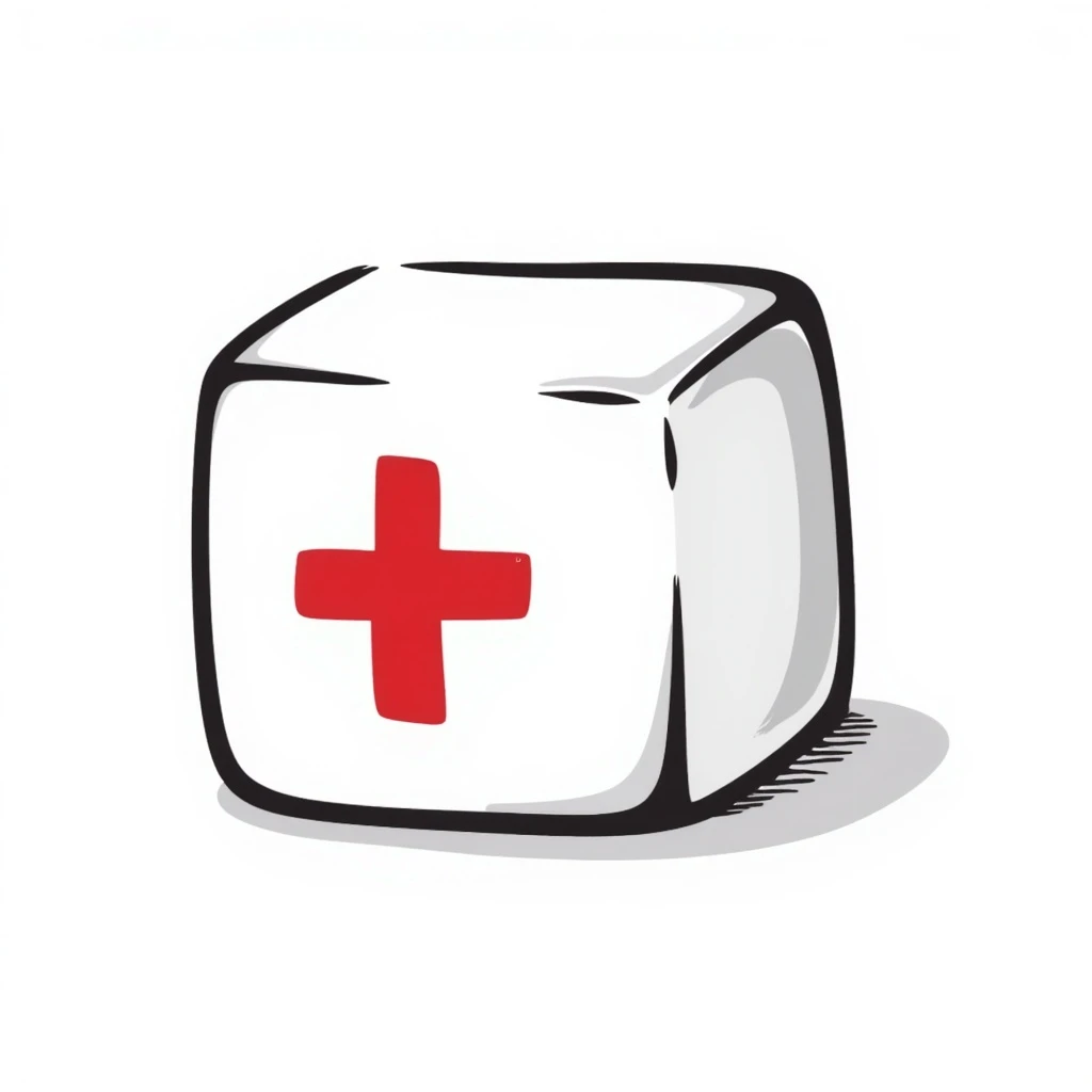 A sugar cube with a red cross over it, indicating sugar-free emoji