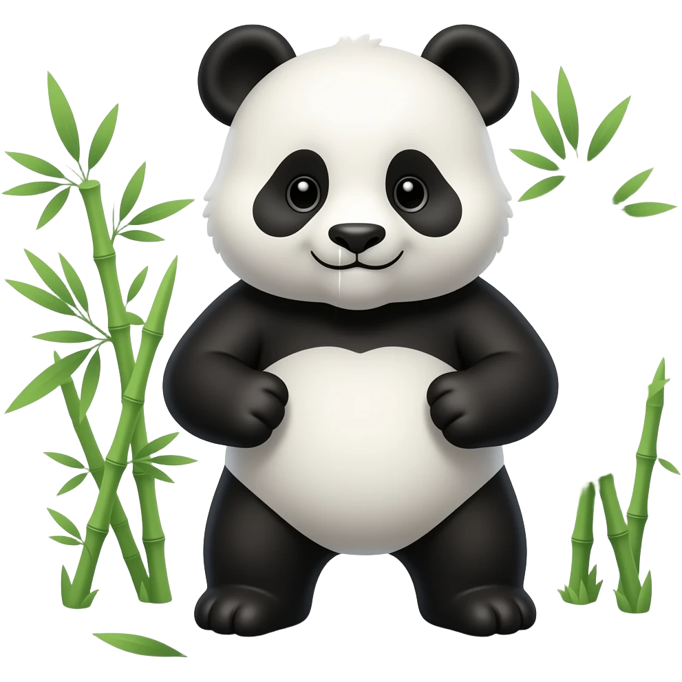Panda and bamboo emoji