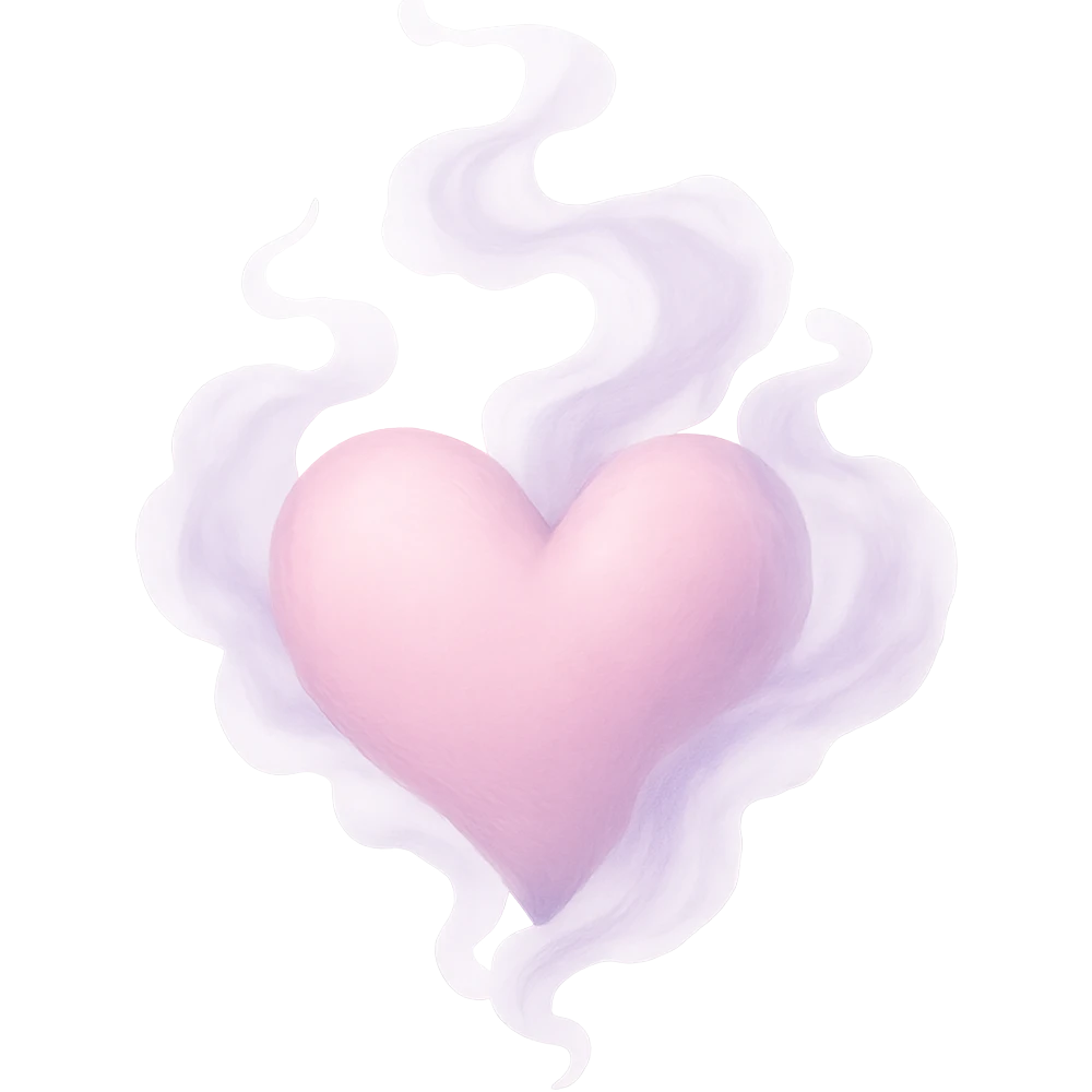 heart with a delicate lavender mist remove background emoji