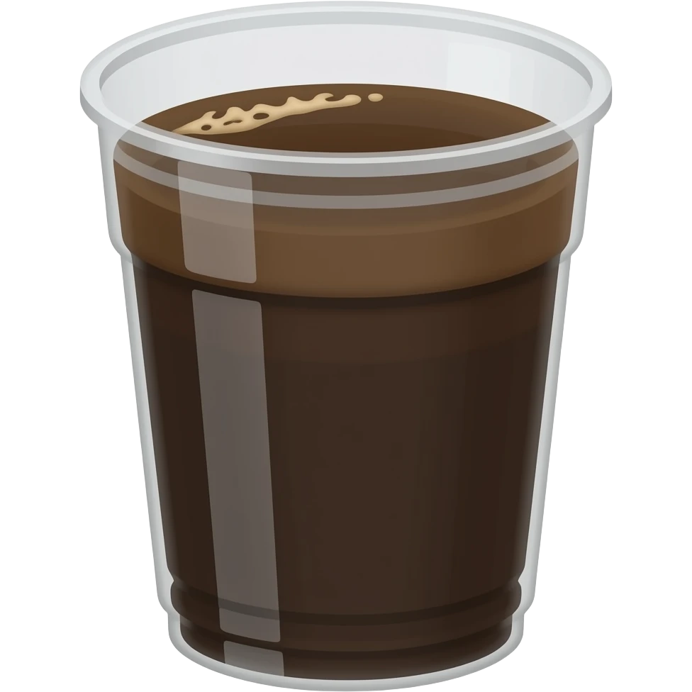 cafe tinto en un vaso gris plastico emoji