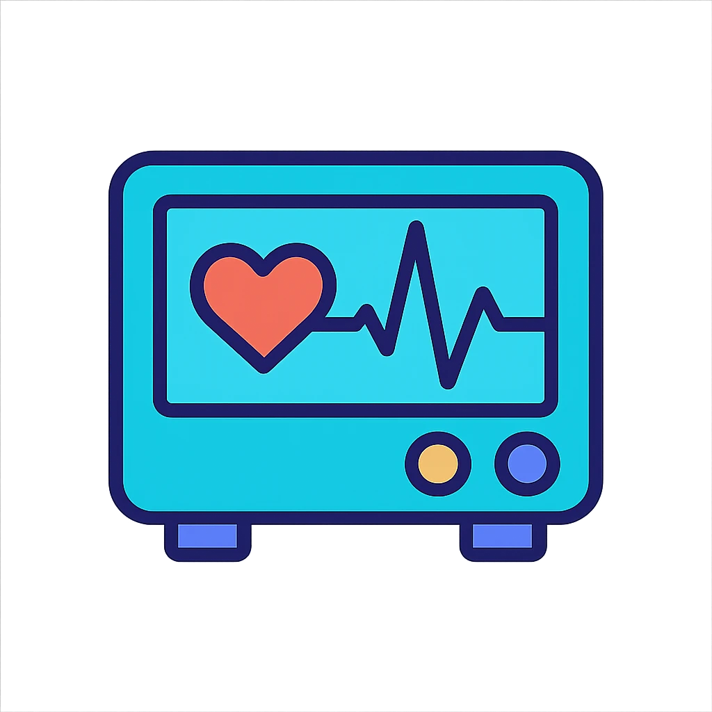 heart monitor machine with blips emoji