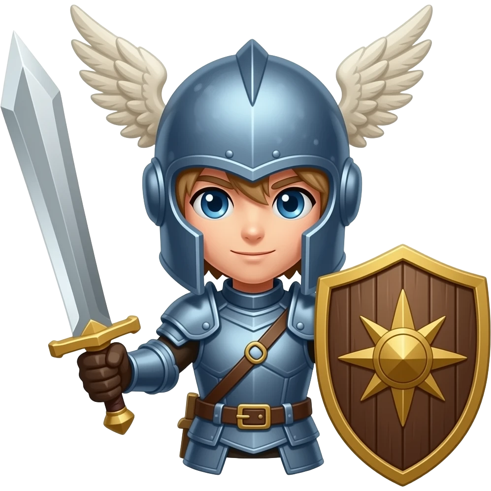 valkiria - Casco alado, espada, escudo pelo café emoji