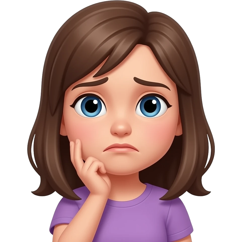 Девушка думает «я плохая» грусная расстроенная emoji