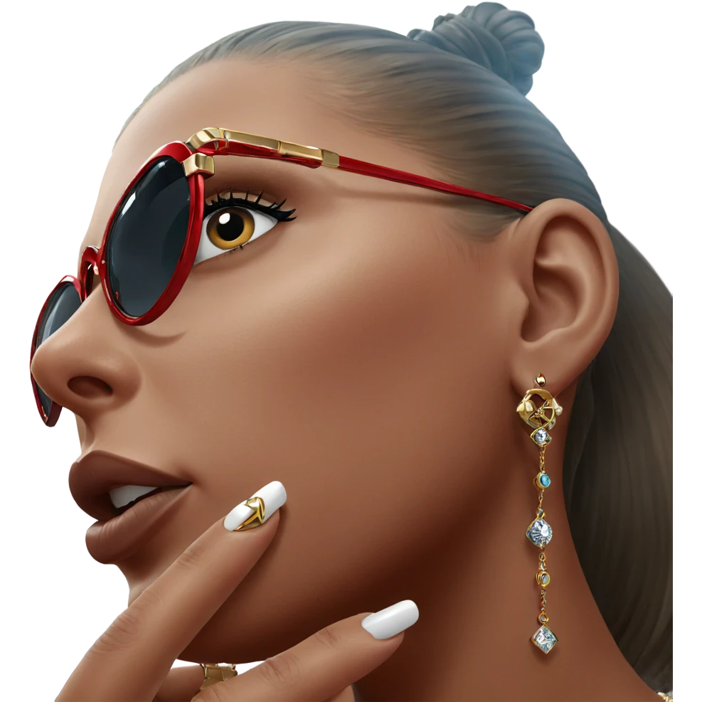 girl with stylish jewelry portrait emoji