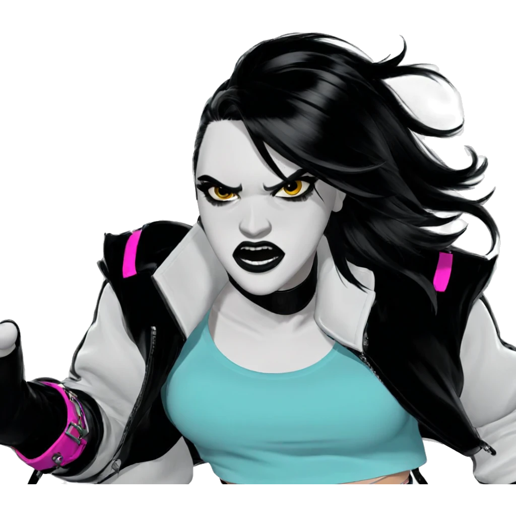 edgy girl fashion portrait emoji