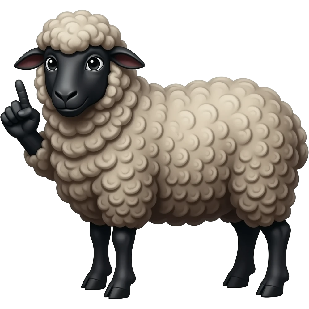 black black sheep with 🤘🏾 emoji
