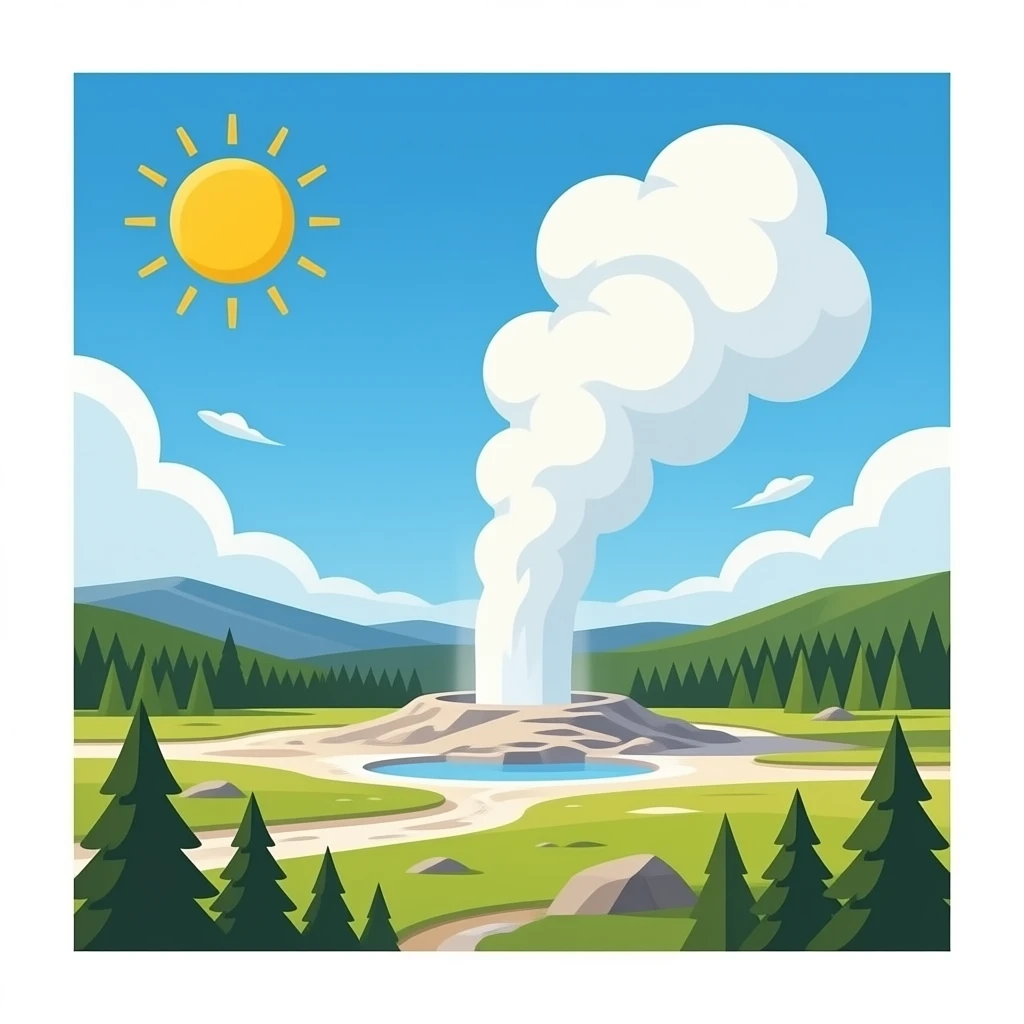 yellowstone national park old faithful geyser isometric emoji
