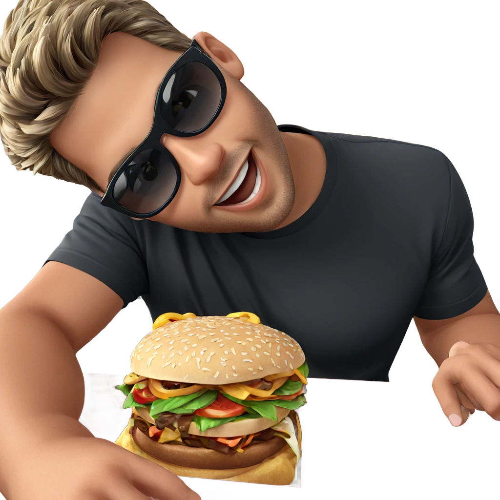 boy with food and sunglasses emoji