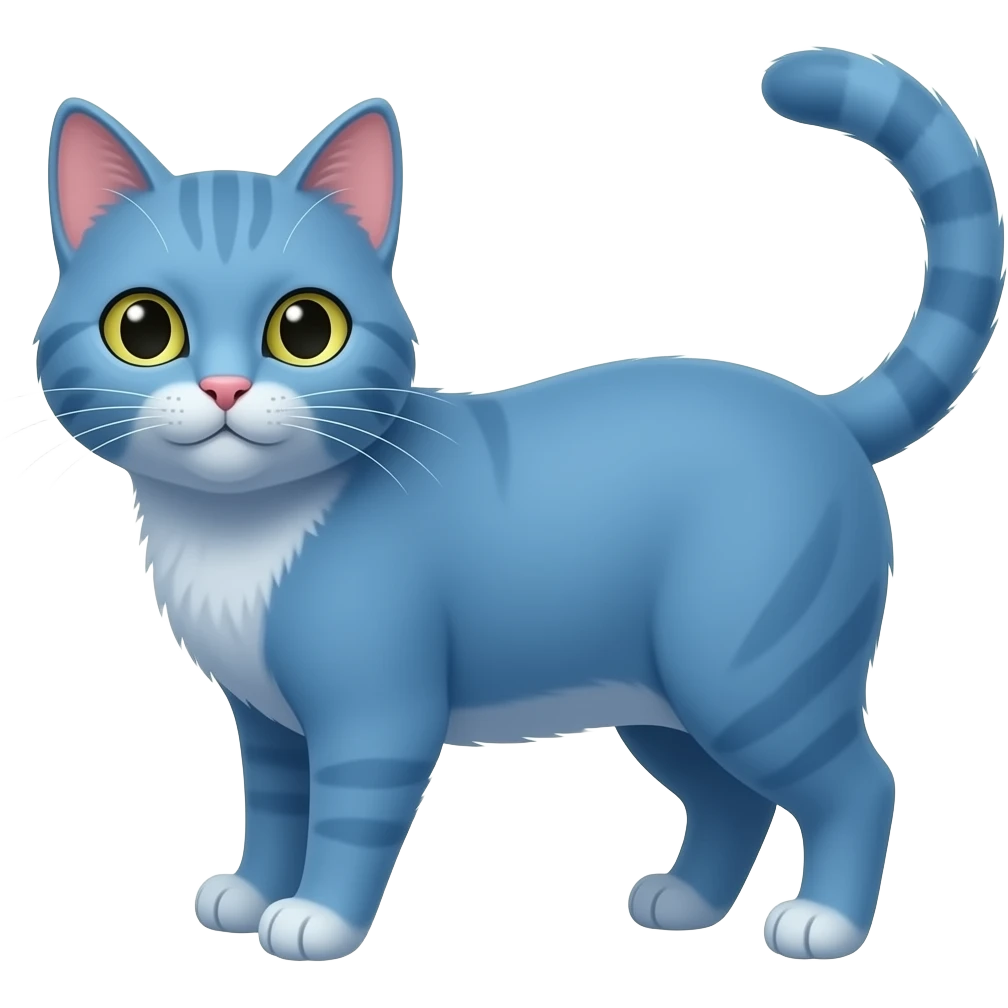 Un chat bleu emoji