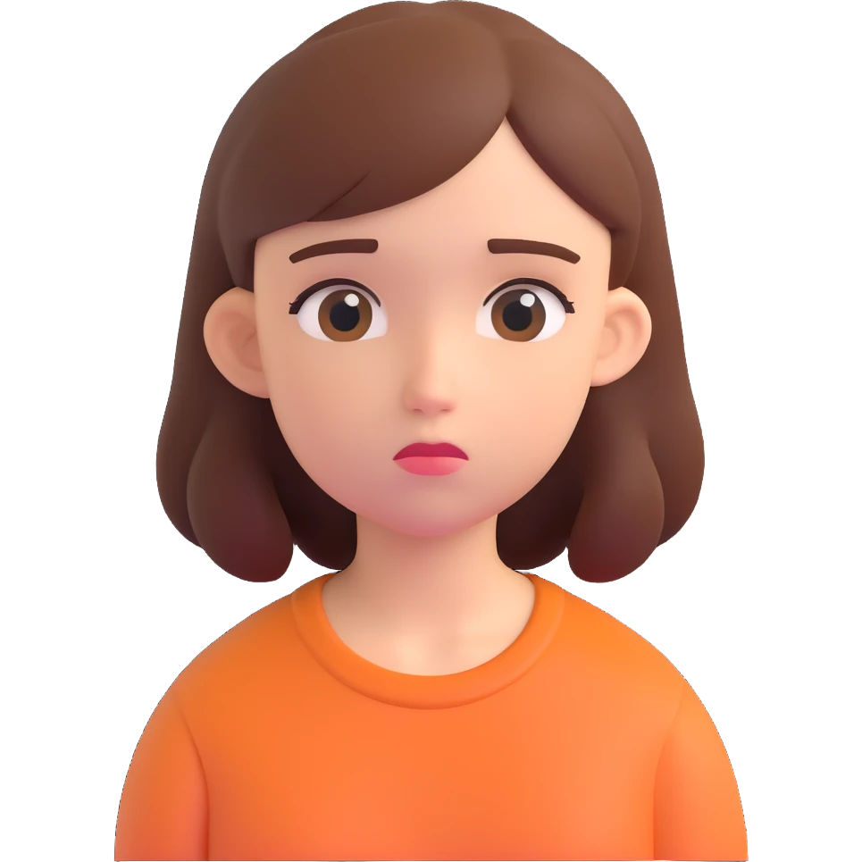 a sad teenage girl student  emoji
