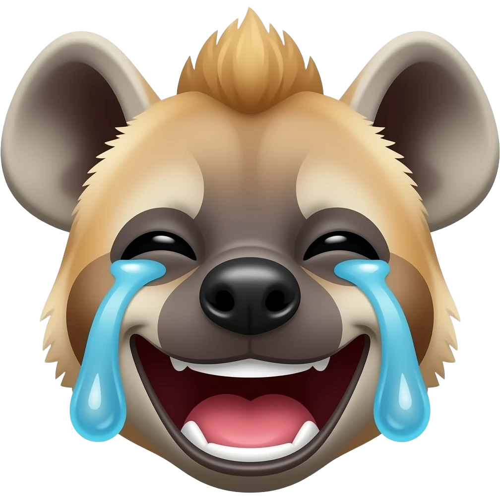 Hyena laughing tears funny emoji